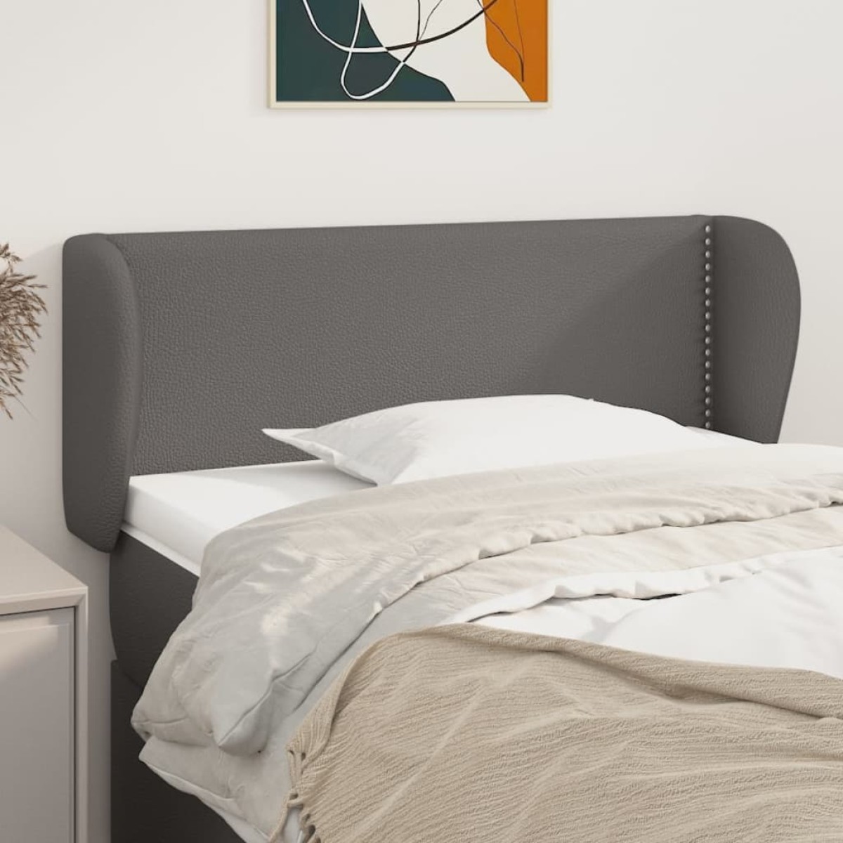 vidaXL Κεφαλάρι με Πτερύγια Γκρι 83x23x78/88 εκ. Συνθετικό Δέρμα