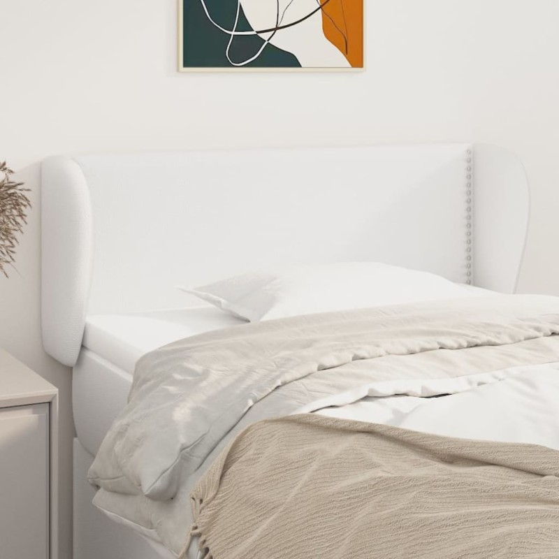 vidaXL Κεφαλάρι με Πτερύγια Λευκό 103x23x78/88 εκ.Συνθετικό Δέρμα