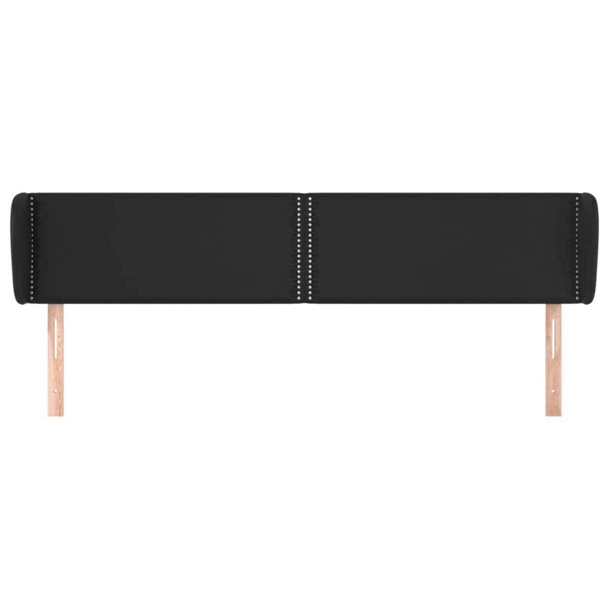 vidaXL Κεφαλάρι με Πτερύγια Μαύρο 203 x 23 x 78/88 εκ. Συνθετικό Δέρμα