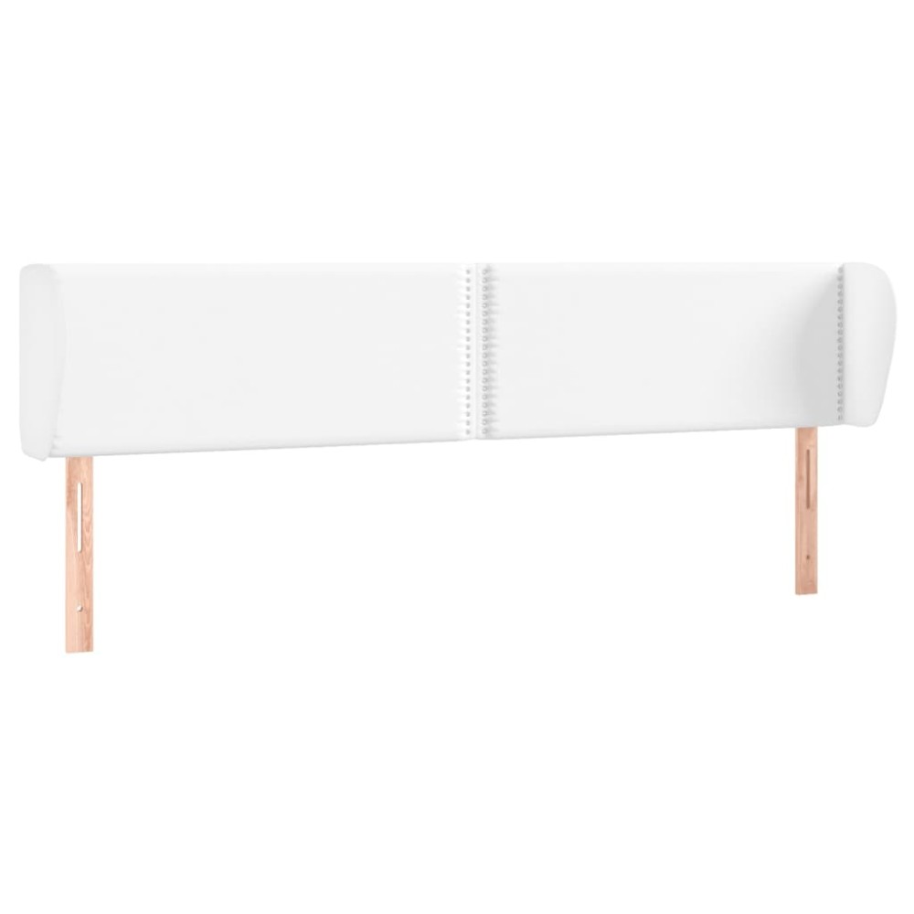 vidaXL Κεφαλάρι με Πτερύγια Λευκό 203 x 23 x 78/88 εκ. Συνθετικό Δέρμα
