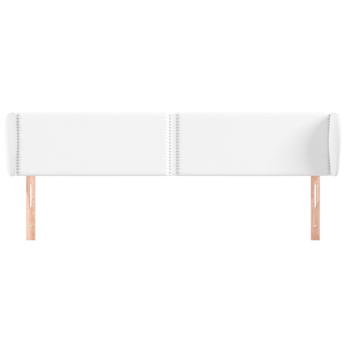 vidaXL Κεφαλάρι με Πτερύγια Λευκό 203 x 23 x 78/88 εκ. Συνθετικό Δέρμα