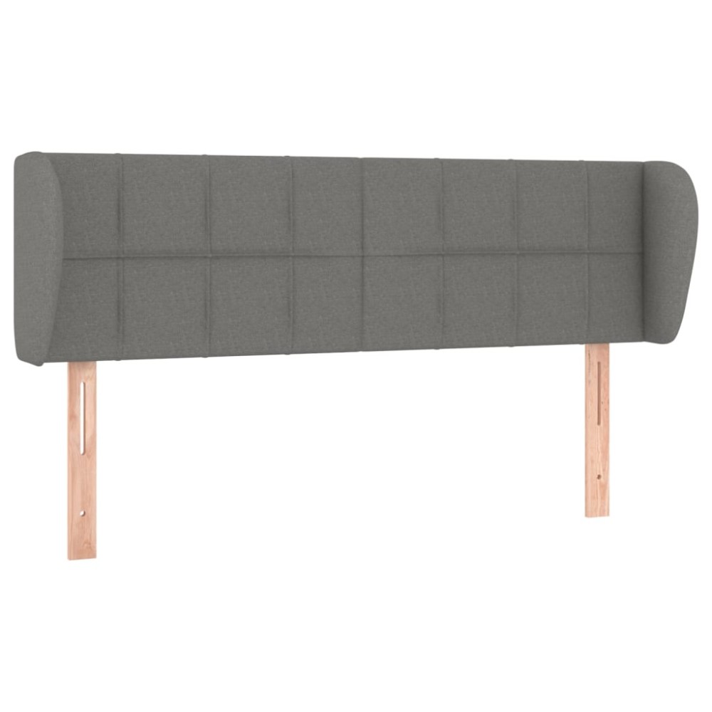 vidaXL Κεφαλάρι με Πτερύγια Σκούρο Γκρι 147 x 23 x 78/88εκ. Υφασμάτινο