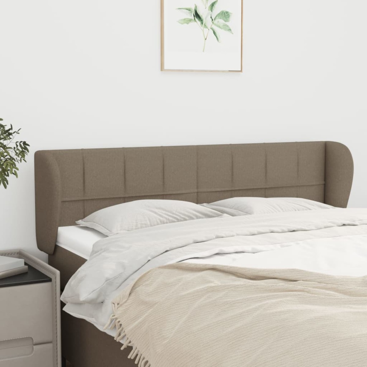 vidaXL Κεφαλάρι με Πτερύγια Taupe 147 x 23 x 78/88 εκ. Υφασμάτινο