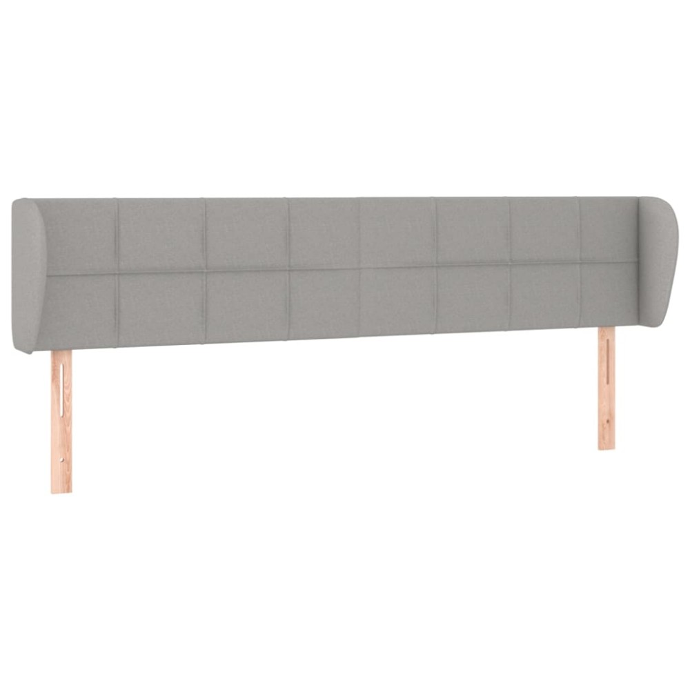 vidaXL Κεφαλάρι με Πτερύγια Ανοιχτό Γκρι 183x23x78/88 εκ. Υφασμάτινο