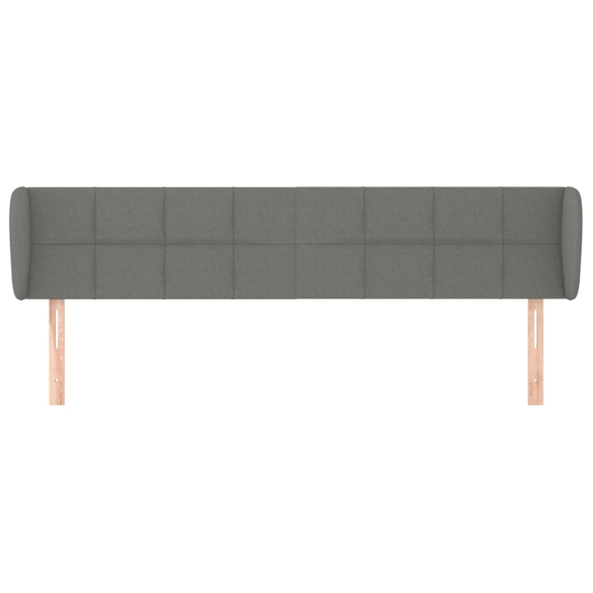 vidaXL Κεφαλάρι με Πτερύγια Σκούρο Γκρι 203 x 23 x 78/88εκ. Υφασμάτινο
