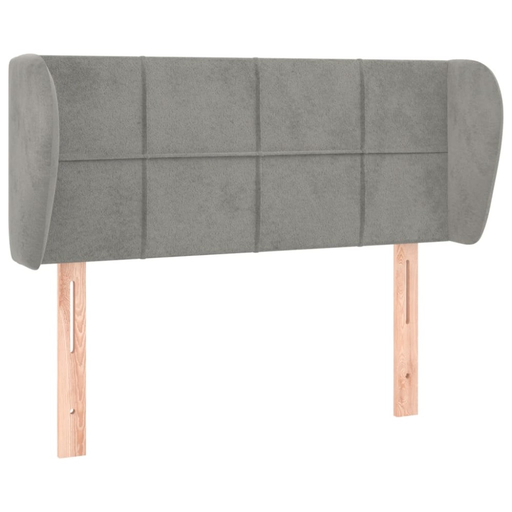 vidaXL Κεφαλάρι με Πτερύγια Ανοιχτό Γκρι 83x23x78/88 εκ. Βελούδινο