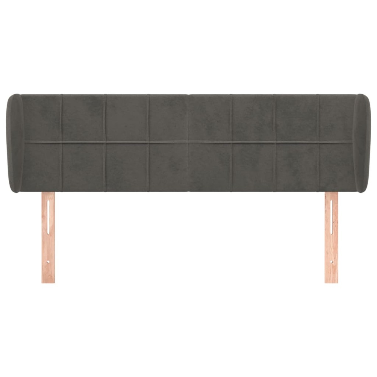 vidaXL Κεφαλάρι με Πτερύγια Σκούρο Γκρι 147x23x78/88 εκ. Βελούδινο