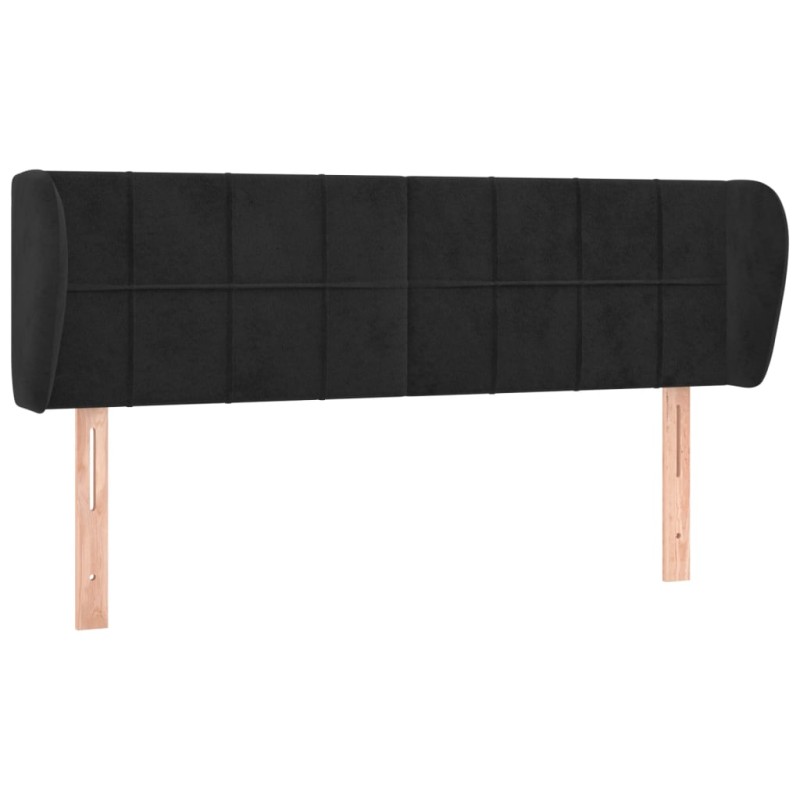 vidaXL Κεφαλάρι με Πτερύγια Μαύρο 147x23x78/88 εκ. Βελούδινο