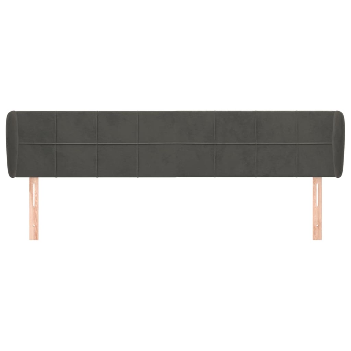 vidaXL Κεφαλάρι με Πτερύγια Σκούρο Γκρι 183x23x78/88 εκ. Βελούδινο