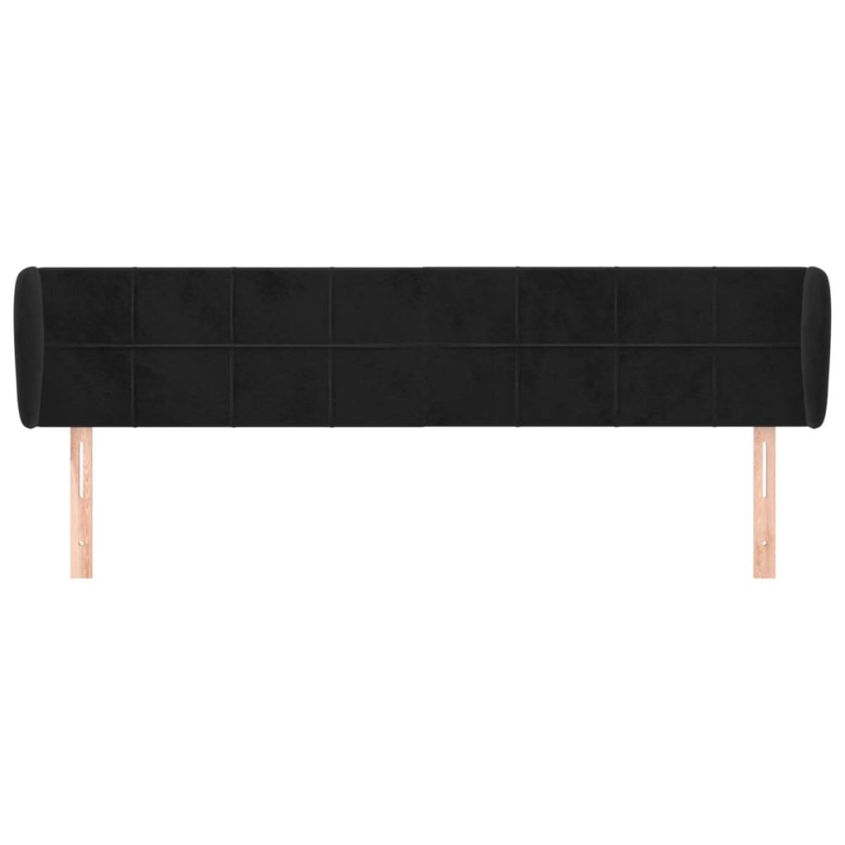 vidaXL Κεφαλάρι με Πτερύγια Μαύρο 183x23x78/88 εκ. Βελούδινο