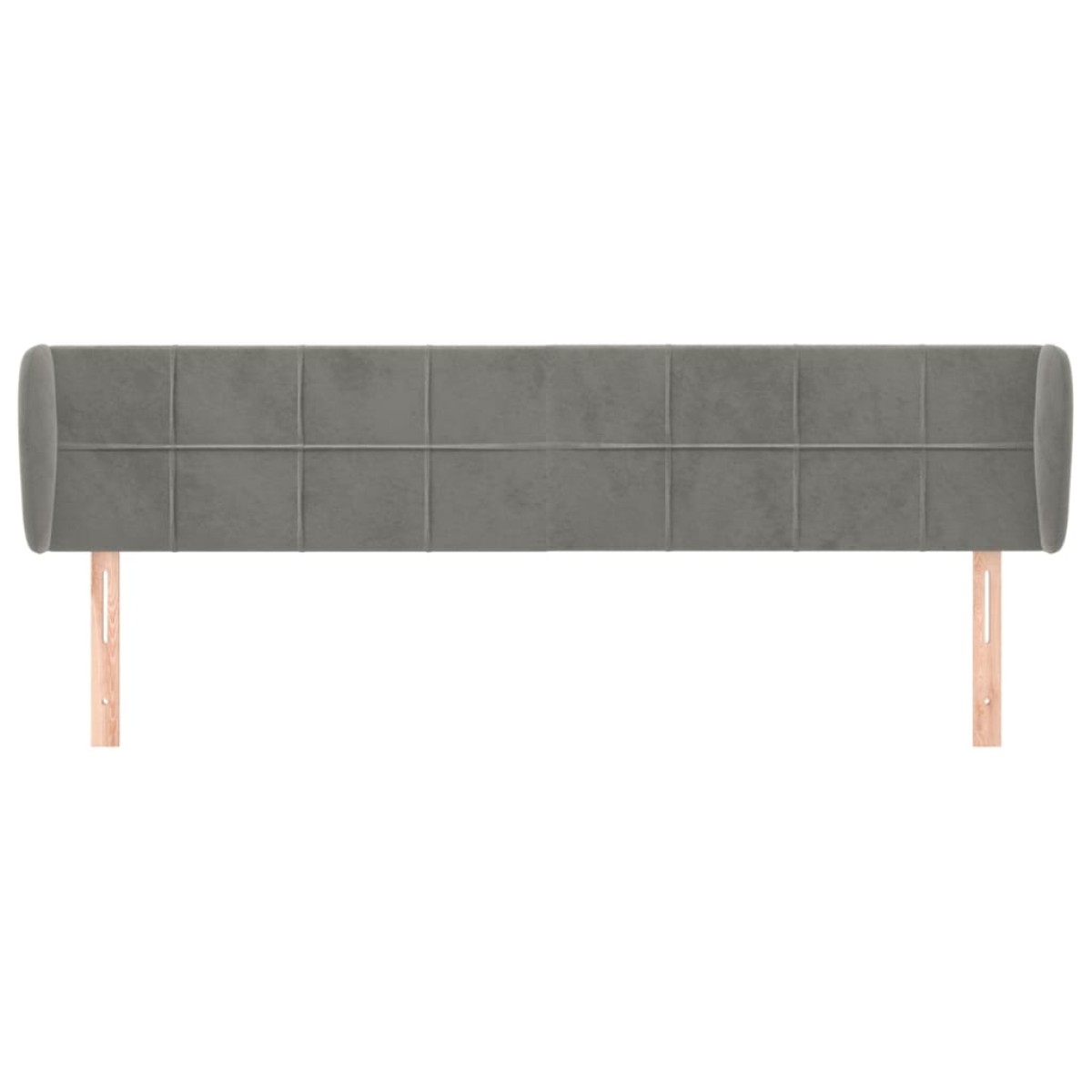 vidaXL Κεφαλάρι με Πτερύγια Ανοιχτό Γκρι 203x23x78/88 εκ. Βελούδινο