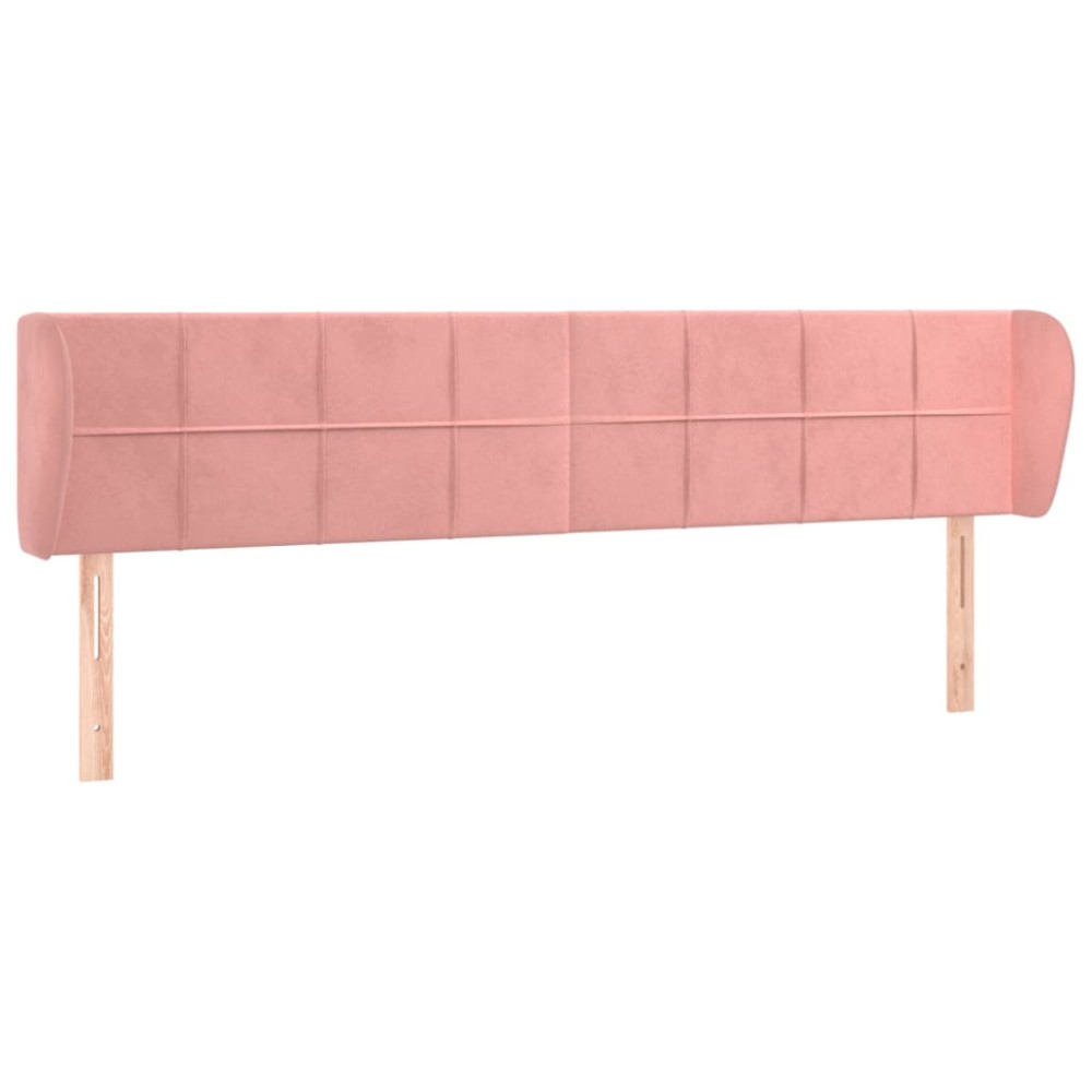 vidaXL Κεφαλάρι με Πτερύγια Ροζ 203x23x78/88 εκ. Βελούδινο