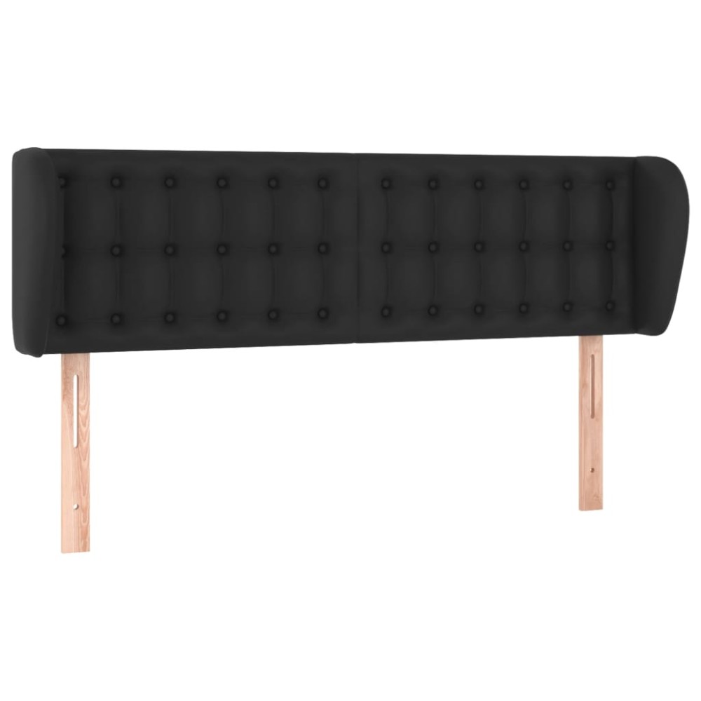 vidaXL Κεφαλάρι με Πτερύγια Μαύρο 147 x 23 x 78/88 εκ. Συνθετικό Δέρμα
