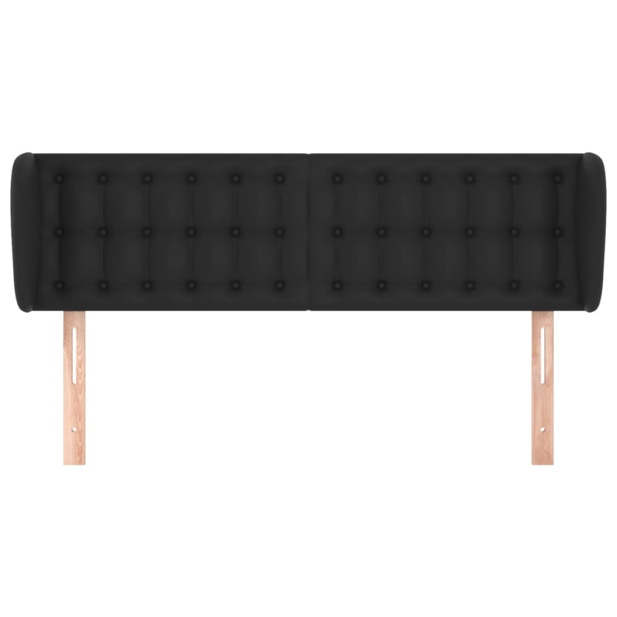 vidaXL Κεφαλάρι με Πτερύγια Μαύρο 147 x 23 x 78/88 εκ. Συνθετικό Δέρμα