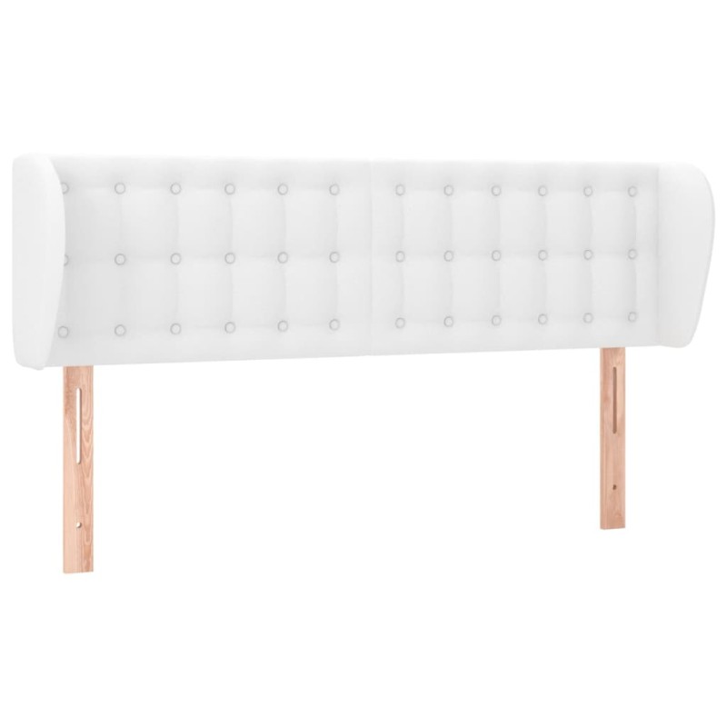 vidaXL Κεφαλάρι με Πτερύγια Λευκό 147 x 23 x 78/88 εκ. Συνθετικό Δέρμα