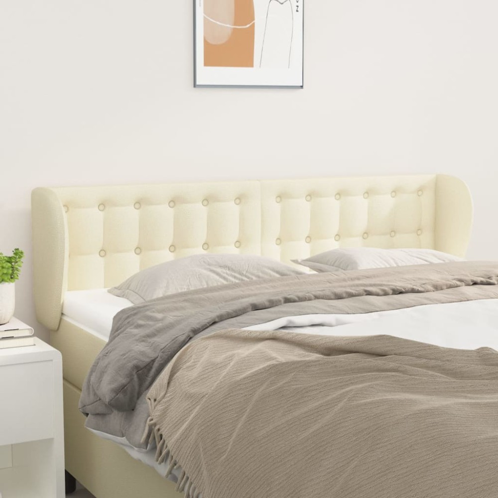 vidaXL Κεφαλάρι με Πτερύγια Κρεμ 147x23x78/88 εκ. Συνθετικό Δέρμα