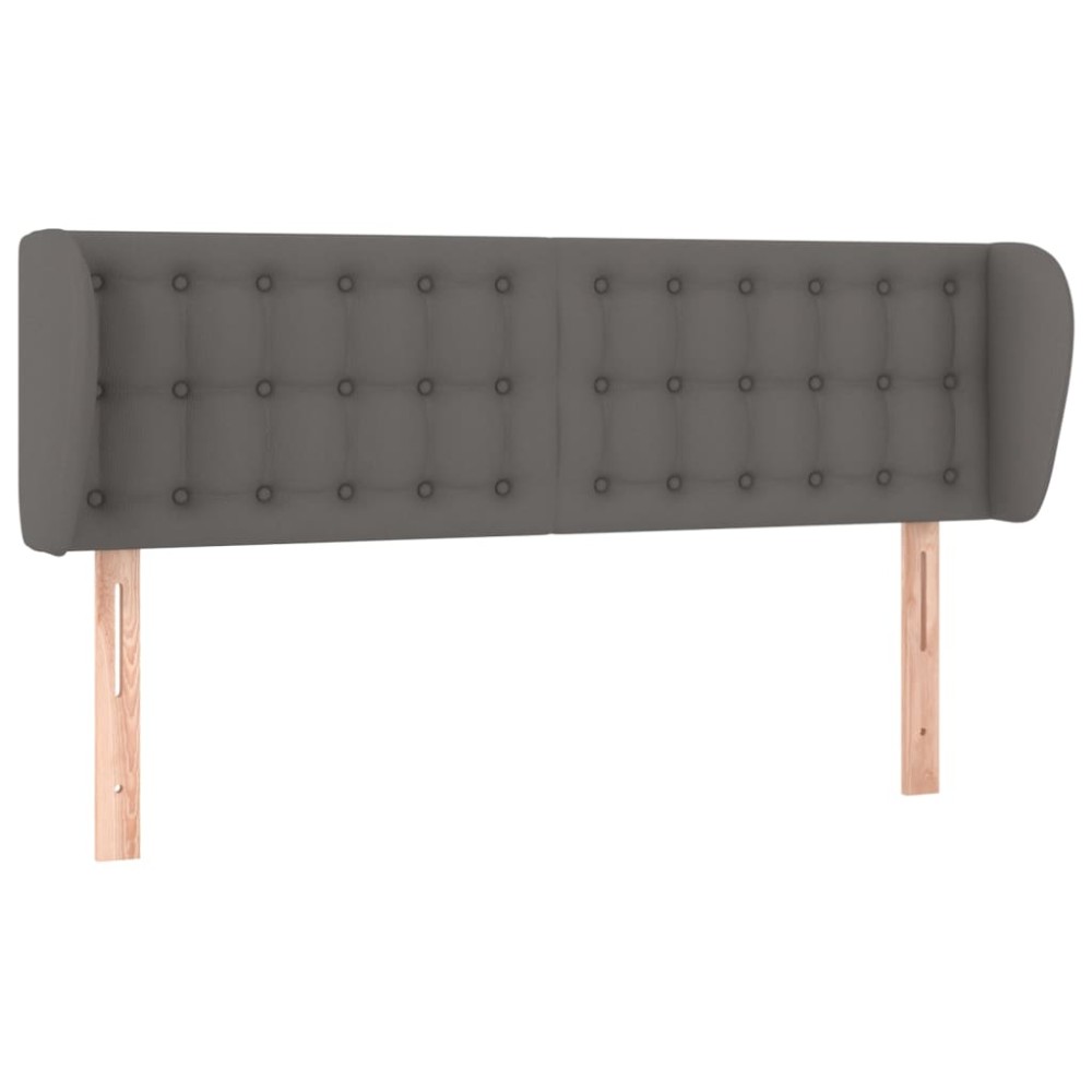 vidaXL Κεφαλάρι με Πτερύγια Γκρι 147x23x78/88 εκ. Συνθετικό Δέρμα