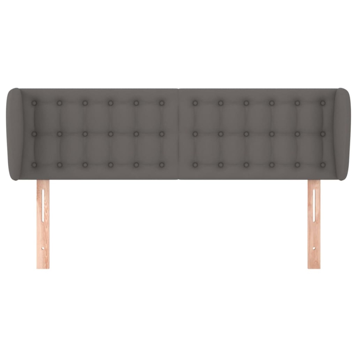 vidaXL Κεφαλάρι με Πτερύγια Γκρι 147x23x78/88 εκ. Συνθετικό Δέρμα