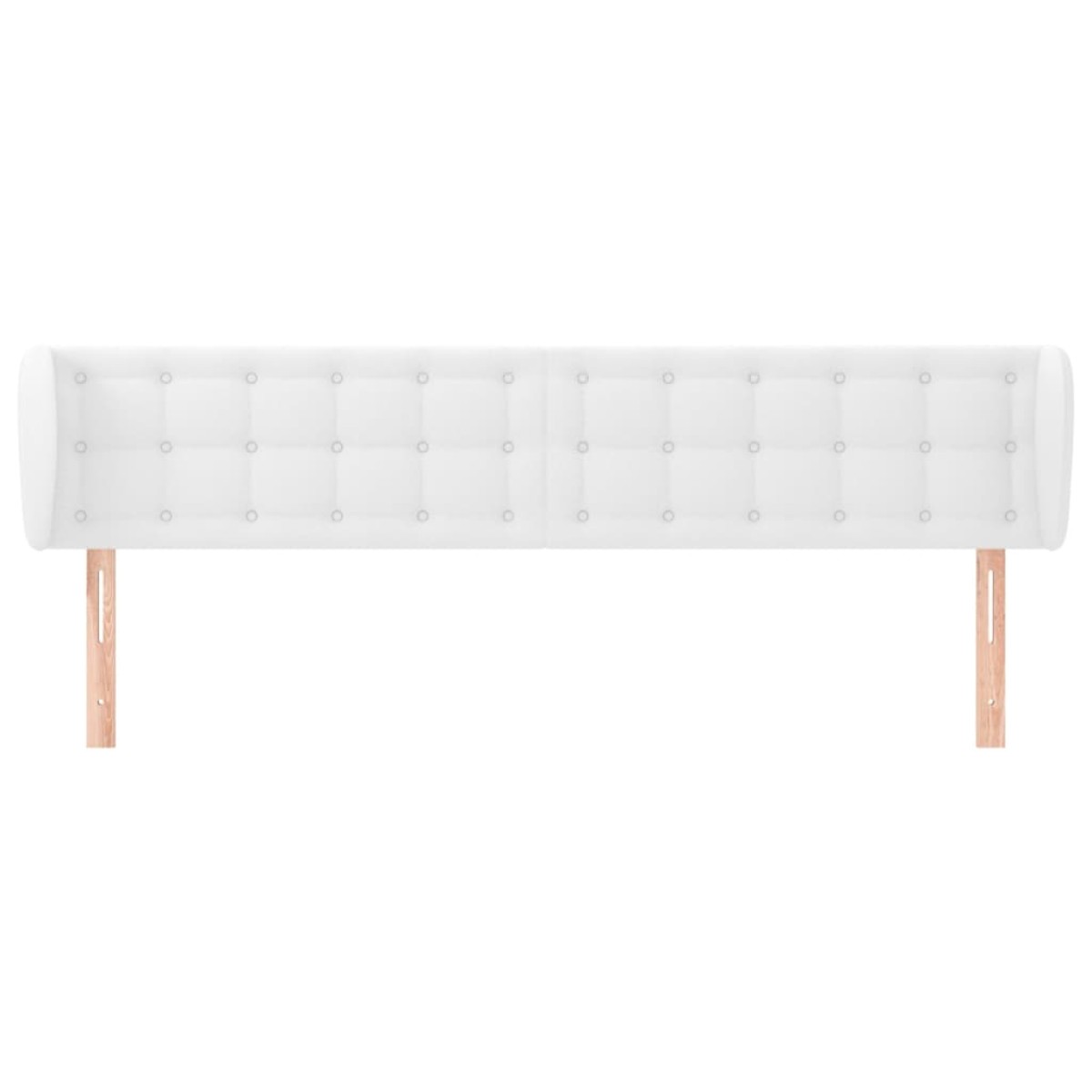 vidaXL Κεφαλάρι με Πτερύγια Λευκό 163x23x78/88 εκ. Συνθετικό Δέρμα