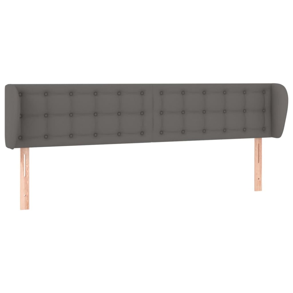 vidaXL Κεφαλάρι με Πτερύγια Γκρι 163x23x78/88 εκ. Συνθετικό Δέρμα