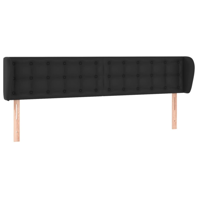 vidaXL Κεφαλάρι με Πτερύγια Μαύρο 183x23x78/88 εκ. Συνθετικό Δέρμα
