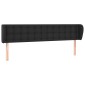 vidaXL Κεφαλάρι με Πτερύγια Μαύρο 183x23x78/88 εκ. Συνθετικό Δέρμα