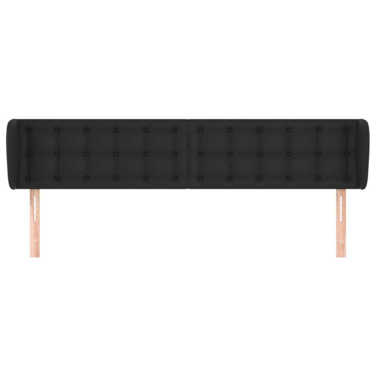 vidaXL Κεφαλάρι με Πτερύγια Μαύρο 183x23x78/88 εκ. Συνθετικό Δέρμα