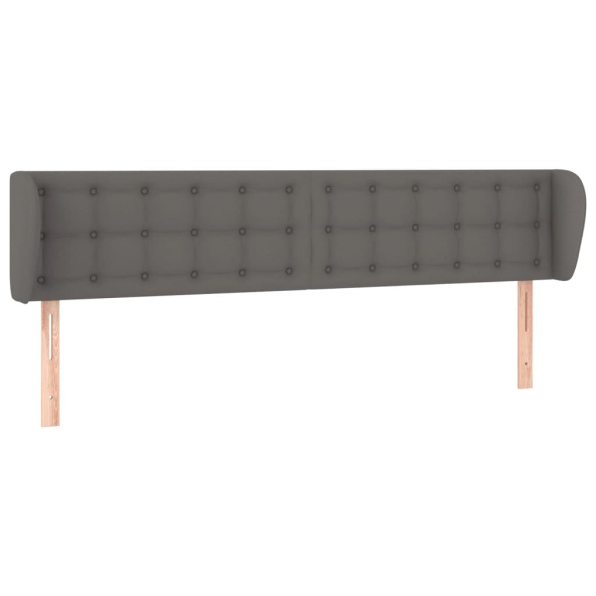 vidaXL Κεφαλάρι με Πτερύγια Γκρι 183x23x78/88 εκ. Συνθετικό Δέρμα