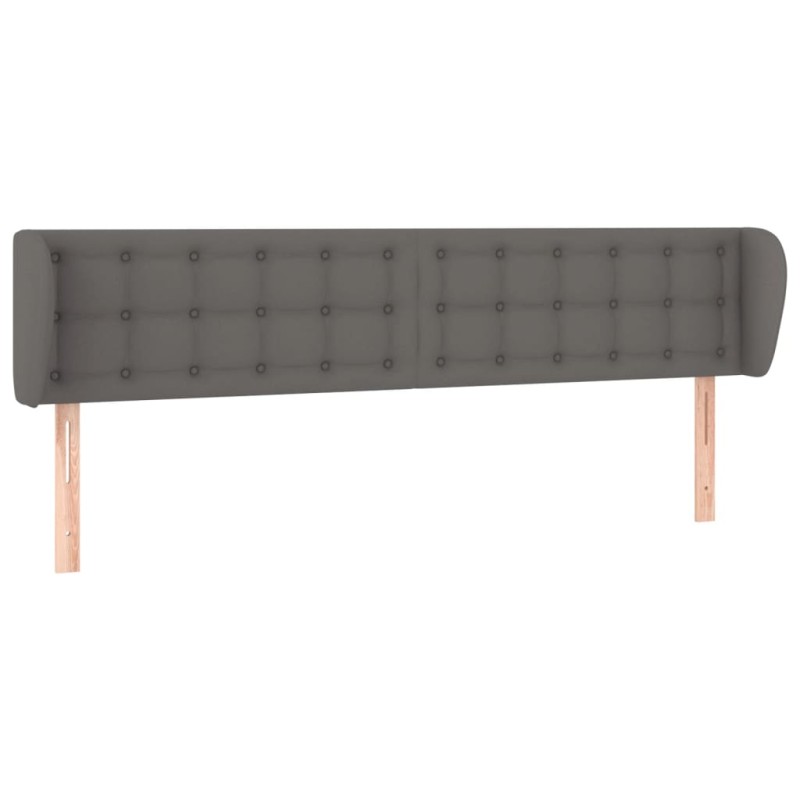 vidaXL Κεφαλάρι με Πτερύγια Γκρι 183x23x78/88 εκ. Συνθετικό Δέρμα