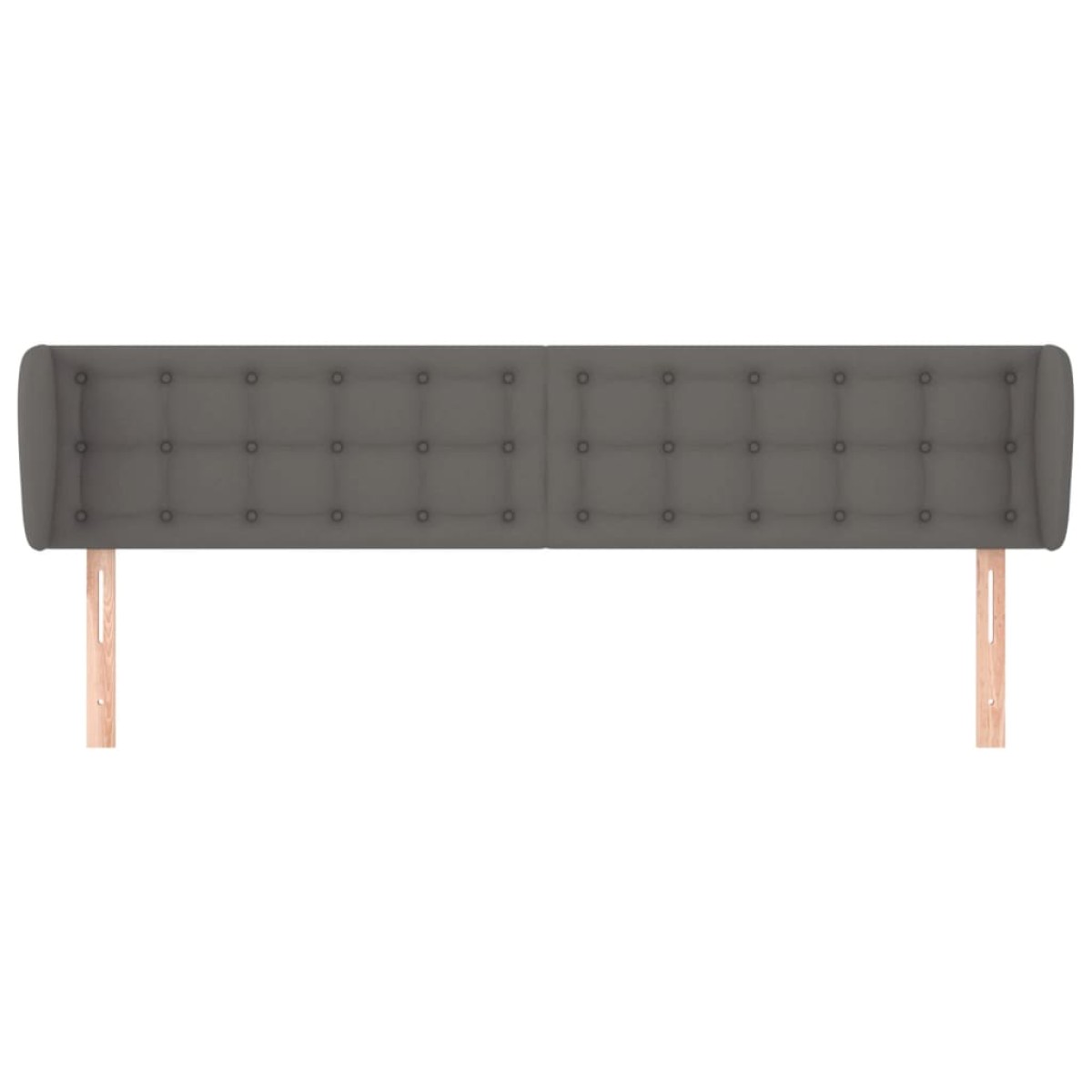 vidaXL Κεφαλάρι με Πτερύγια Γκρι 183x23x78/88 εκ. Συνθετικό Δέρμα