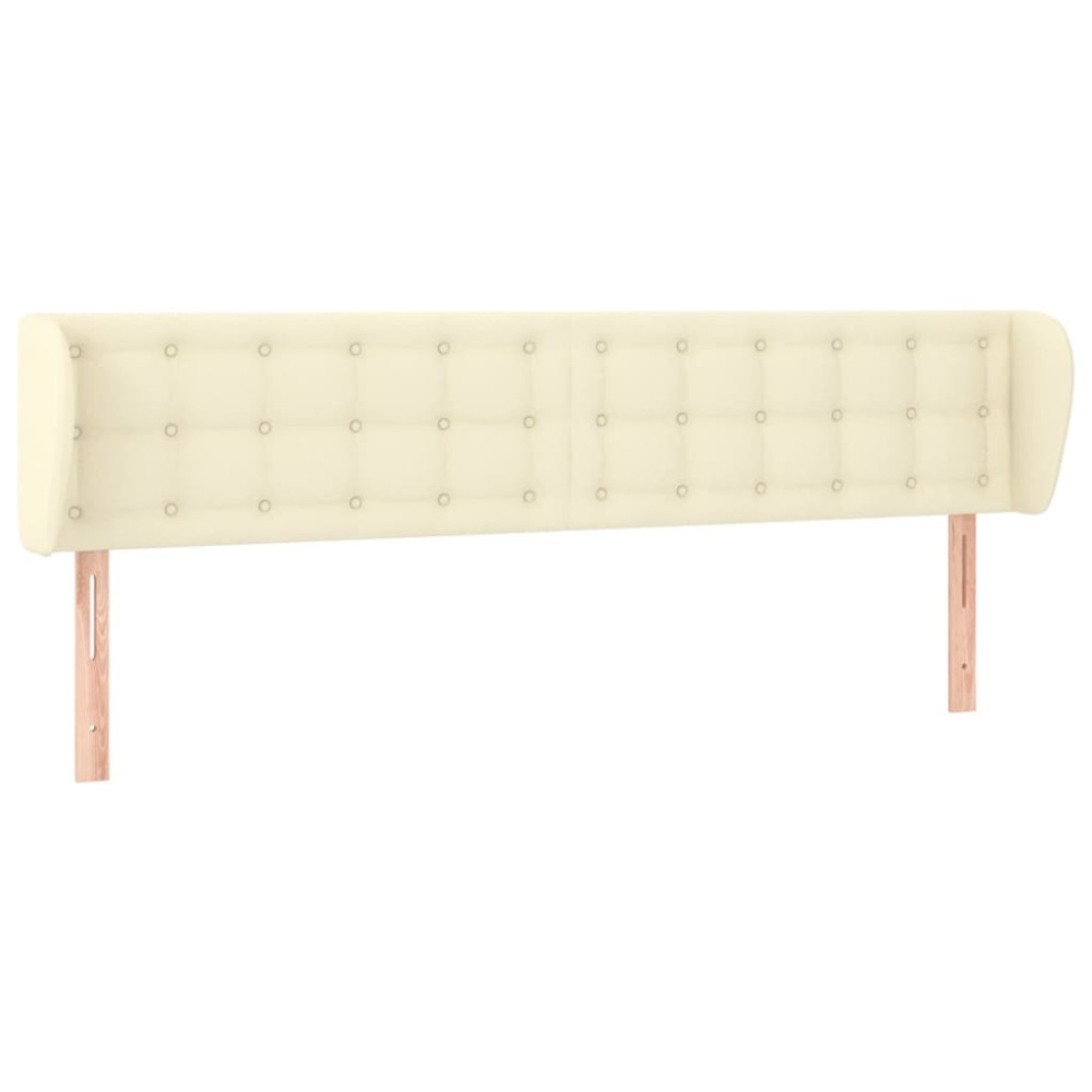 vidaXL Κεφαλάρι με Πτερύγια Κρεμ 203x23x78/88 εκ. Συνθετικό Δέρμα