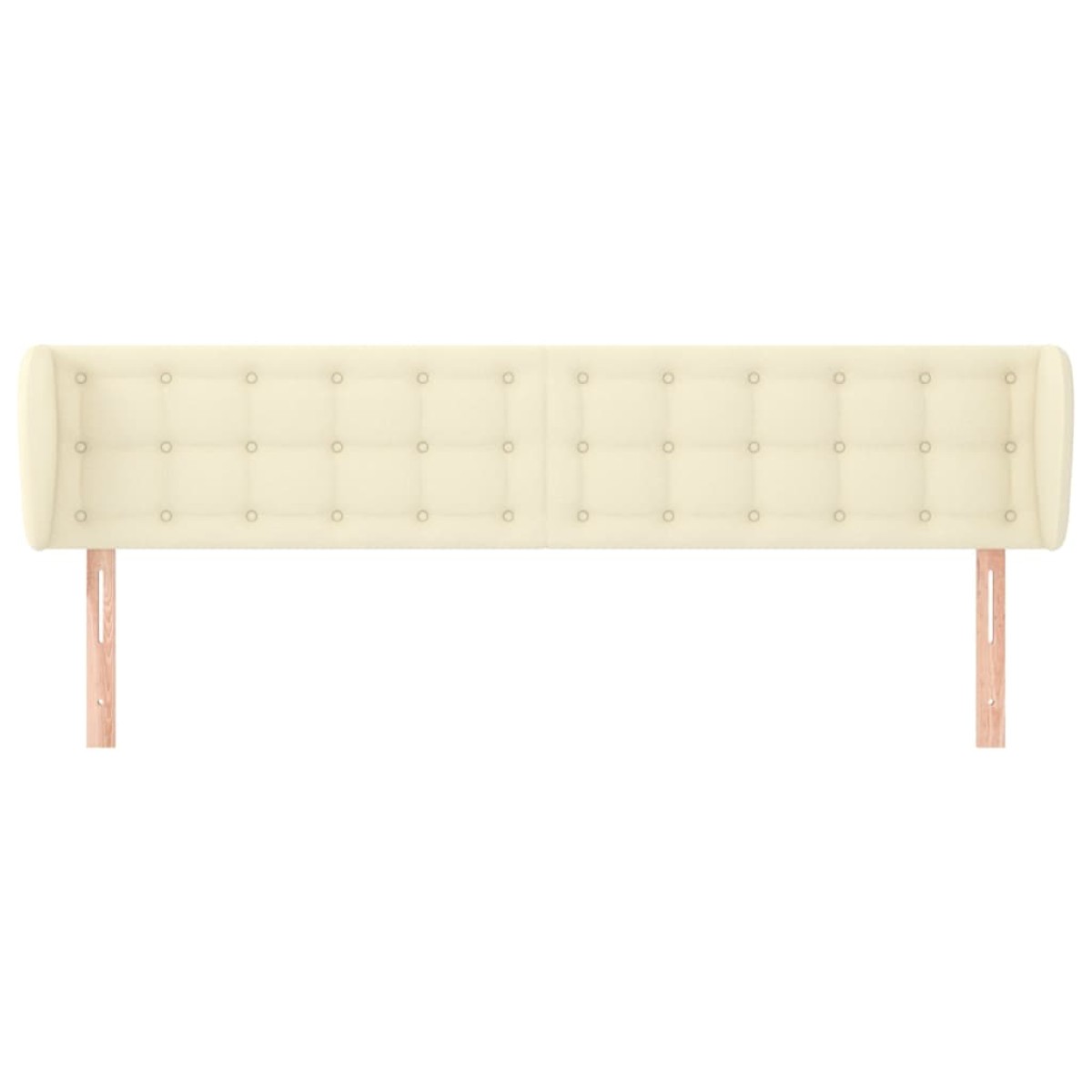 vidaXL Κεφαλάρι με Πτερύγια Κρεμ 203x23x78/88 εκ. Συνθετικό Δέρμα