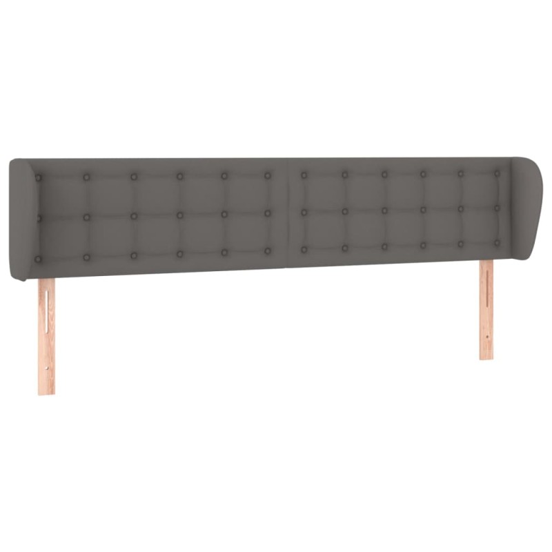 vidaXL Κεφαλάρι με Πτερύγια Γκρι 203x23x78/88 εκ. Συνθετικό Δέρμα