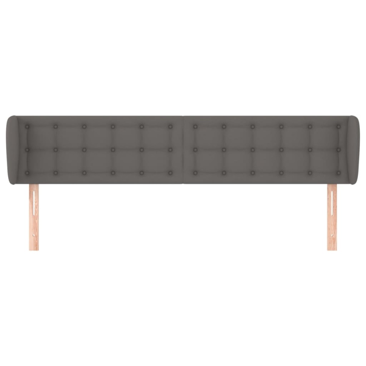 vidaXL Κεφαλάρι με Πτερύγια Γκρι 203x23x78/88 εκ. Συνθετικό Δέρμα