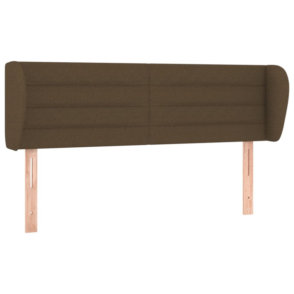 vidaXL Κεφαλάρι με Πτερύγια Σκούρο Καφέ 147 x 23 x 78/88εκ. Υφασμάτινο