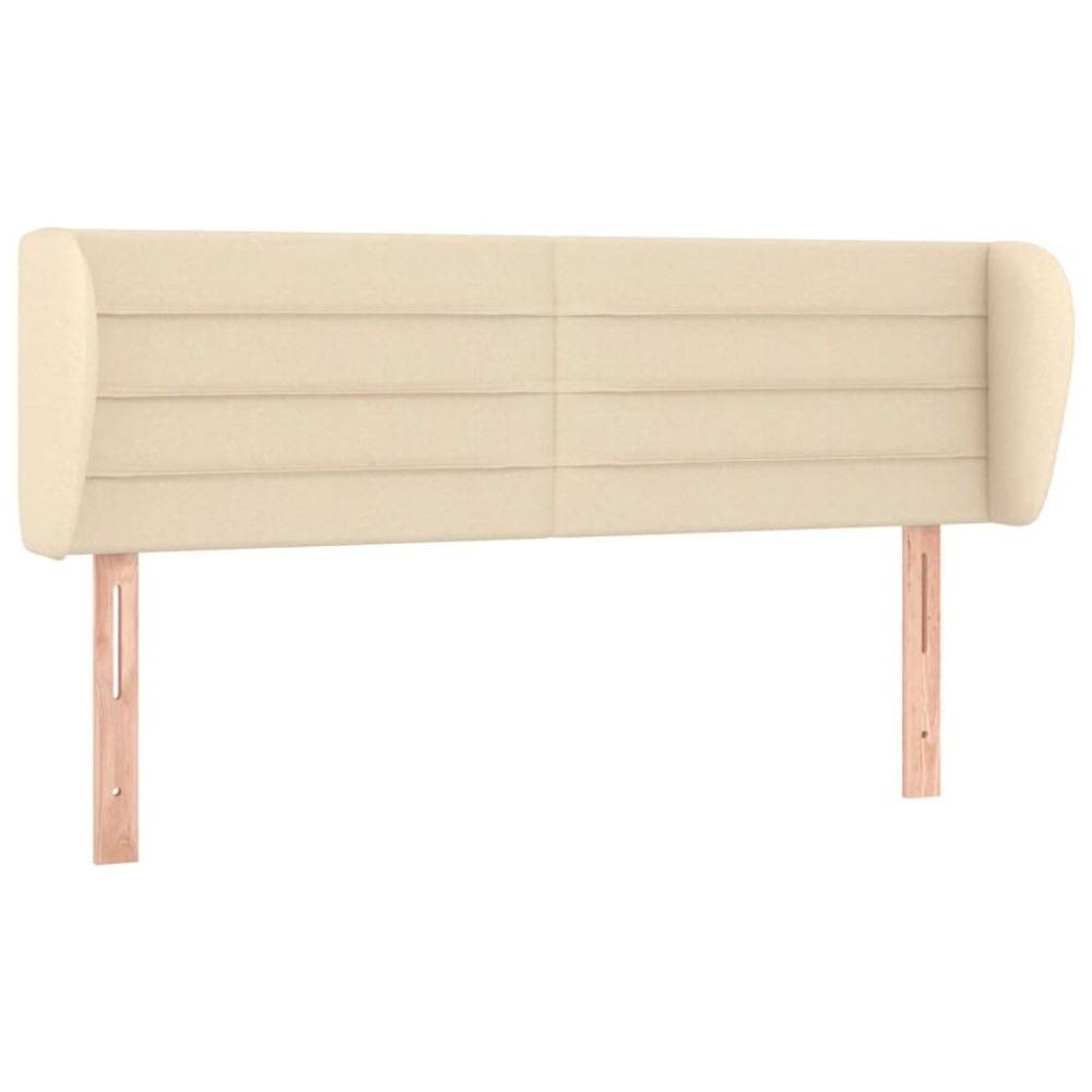 vidaXL Κεφαλάρι με Πτερύγια Κρεμ 147 x 23 x 78/88 εκ. Υφασμάτινο