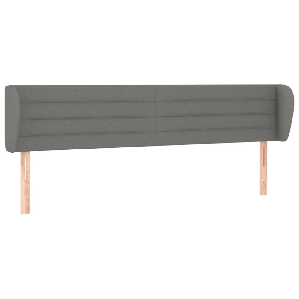 vidaXL Κεφαλάρι με Πτερύγια Σκούρο Γκρι 163 x 23 x 78/88εκ. Υφασμάτινο