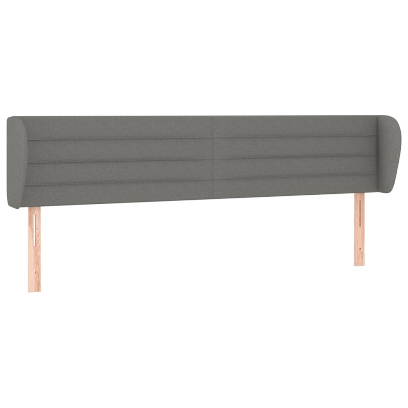 vidaXL Κεφαλάρι με Πτερύγια Σκούρο Γκρι 163 x 23 x 78/88εκ. Υφασμάτινο