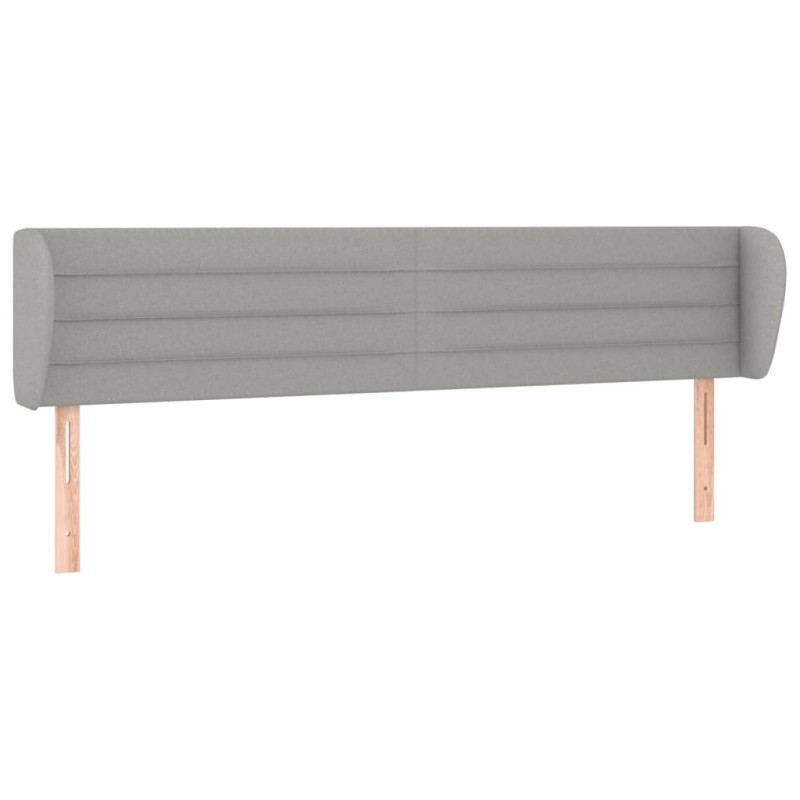 vidaXL Κεφαλάρι με Πτερύγια Ανοιχτό Γκρι 203x23x78/88 εκ. Υφασμάτινο