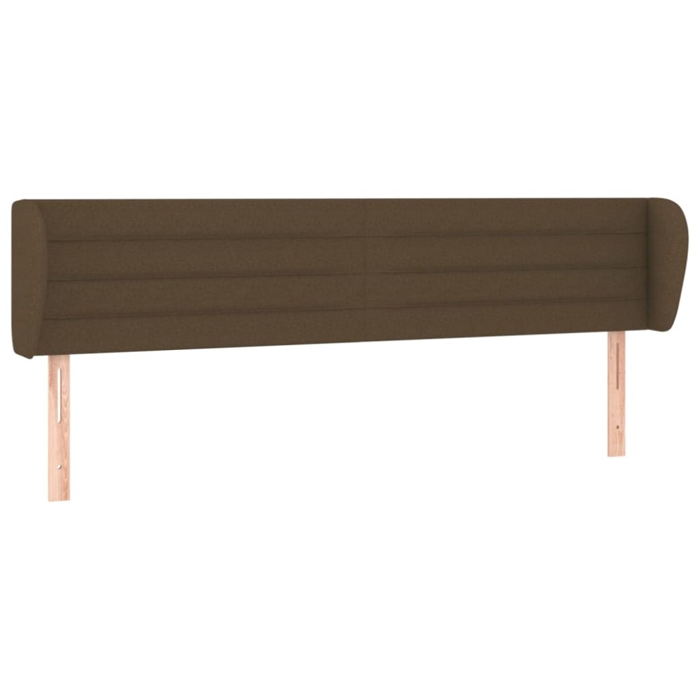 vidaXL Κεφαλάρι με Πτερύγια Σκούρο Καφέ 203 x 23 x 78/88εκ. Υφασμάτινο
