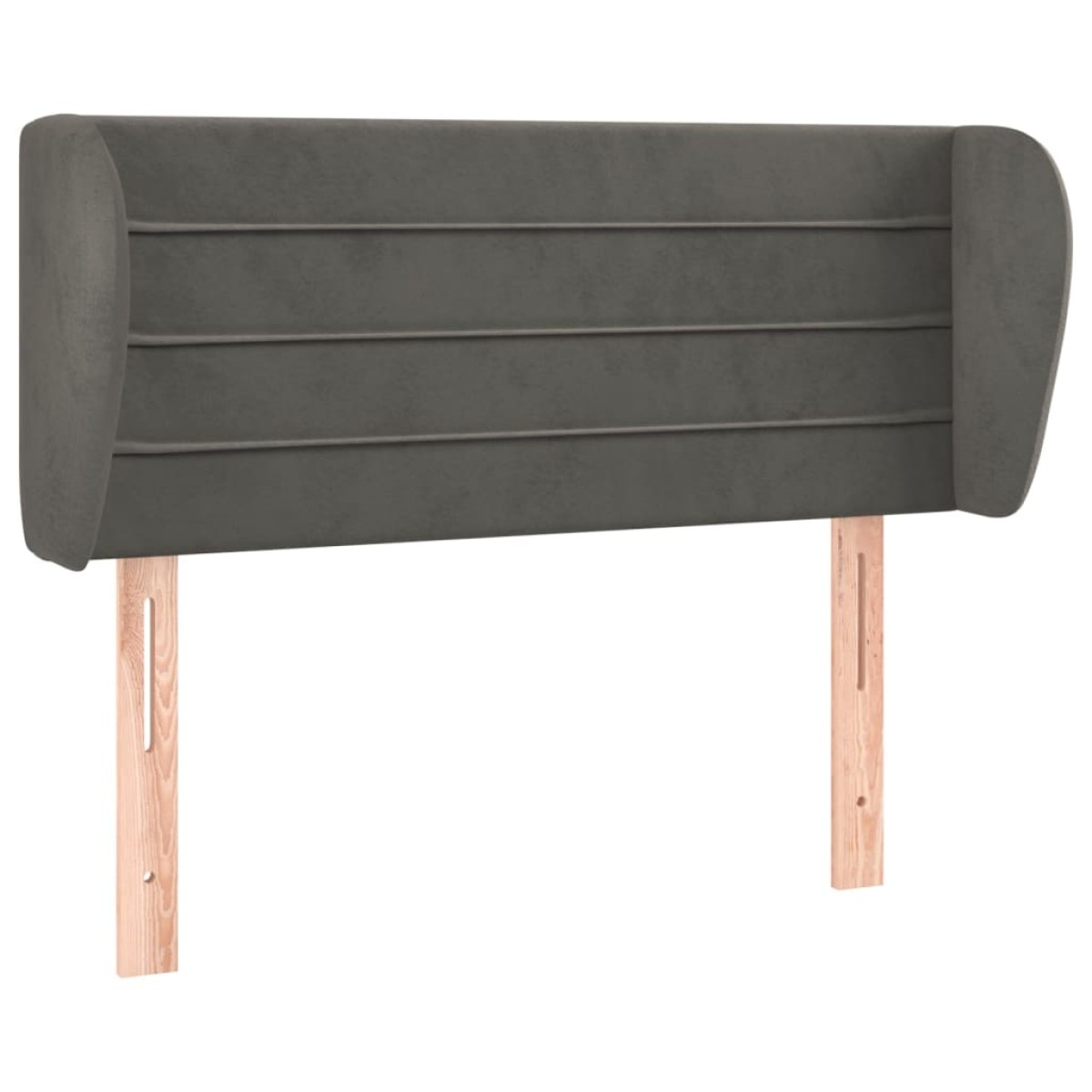 vidaXL Κεφαλάρι με Πτερύγια Σκούρο Γκρι 93x23x78/88 εκ. Βελούδινο
