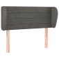 vidaXL Κεφαλάρι με Πτερύγια Σκούρο Γκρι 93x23x78/88 εκ. Βελούδινο
