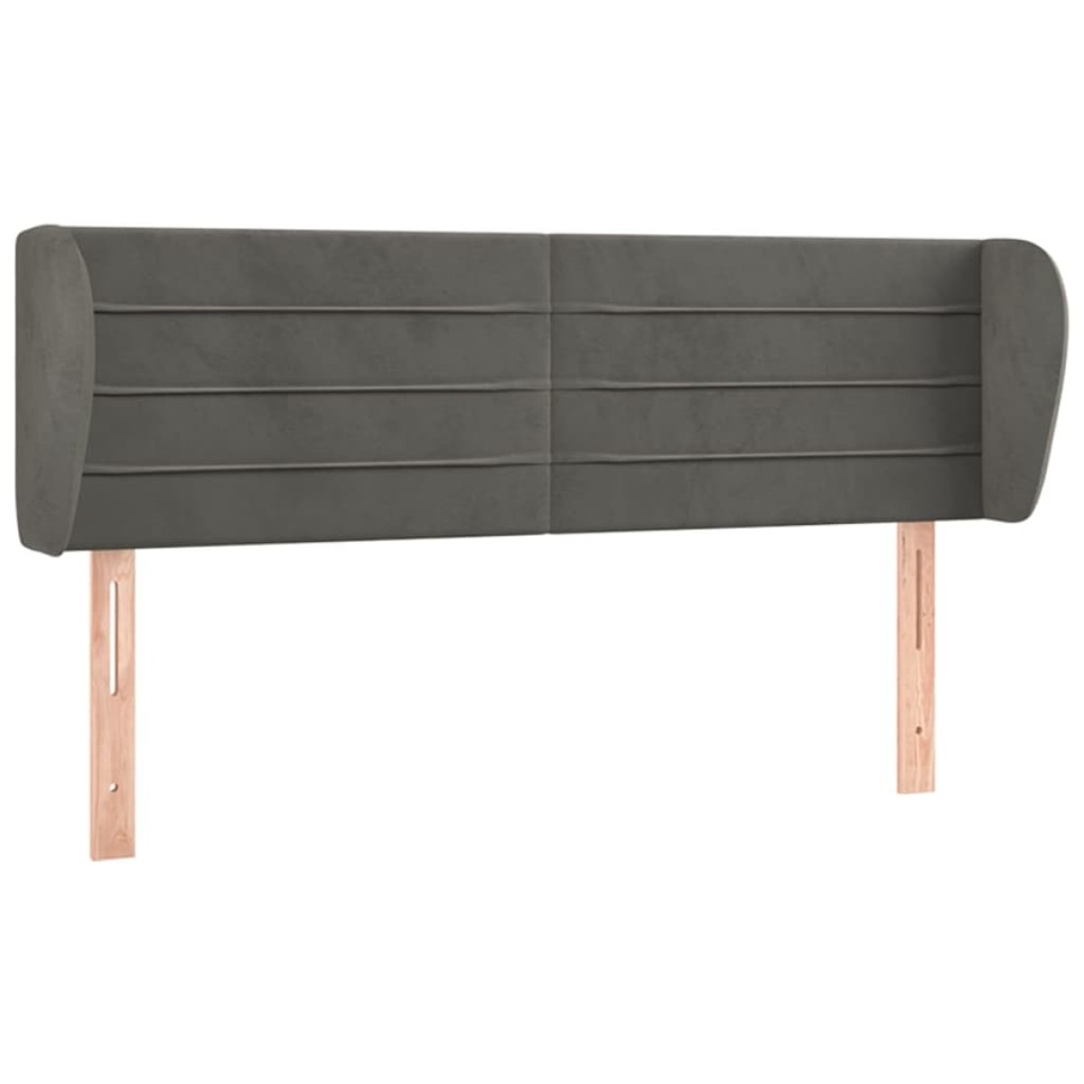 vidaXL Κεφαλάρι με Πτερύγια Σκούρο Γκρι 147x23x78/88 εκ. Βελούδινο