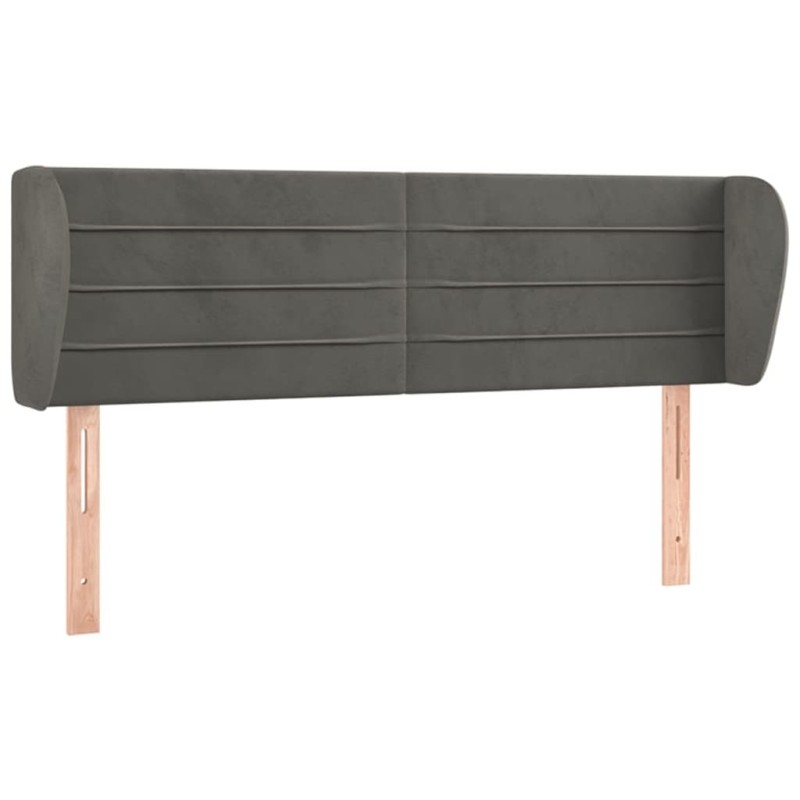 vidaXL Κεφαλάρι με Πτερύγια Σκούρο Γκρι 147x23x78/88 εκ. Βελούδινο