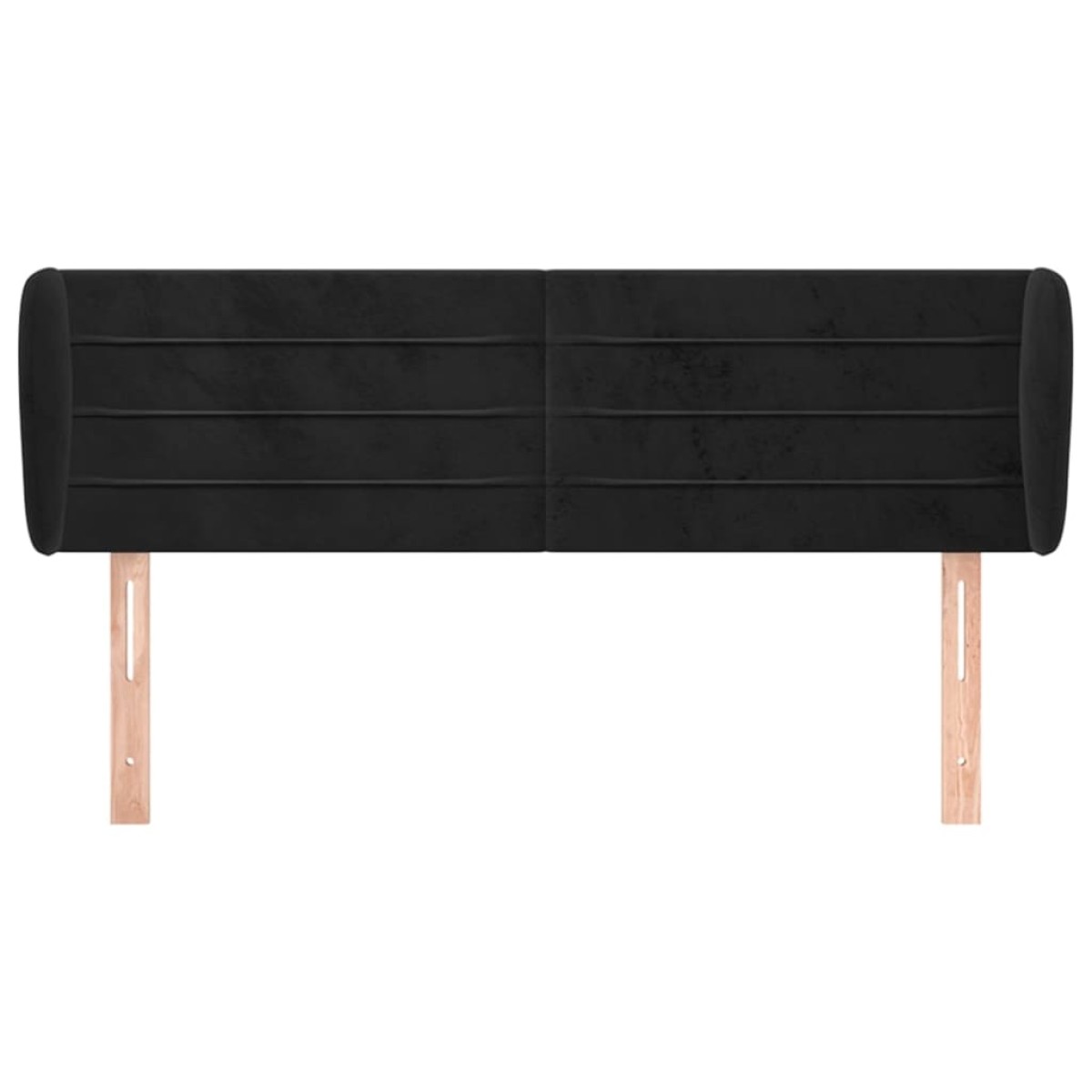 vidaXL Κεφαλάρι με Πτερύγια Μαύρο 147x23x78/88 εκ. Βελούδινο