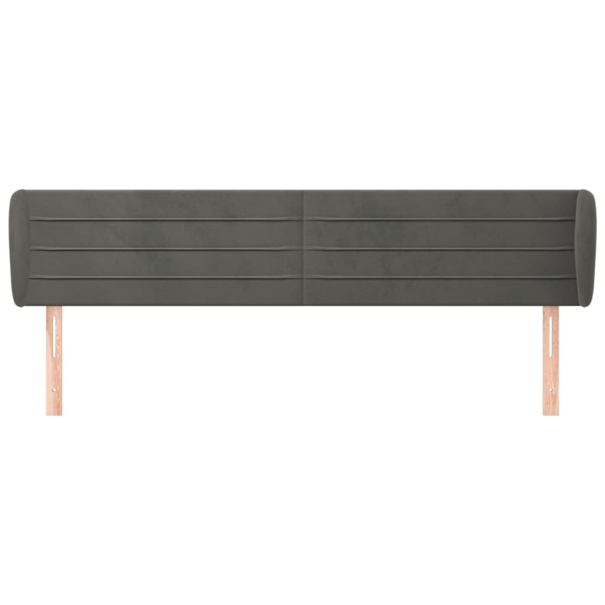 vidaXL Κεφαλάρι με Πτερύγια Σκούρο Γκρι 203x23x78/88 εκ. Βελούδινο