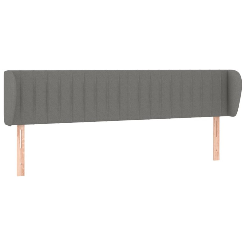 vidaXL Κεφαλάρι με Πτερύγια Σκούρο Γκρι 183x23x78/88 εκ. Υφασμάτινο