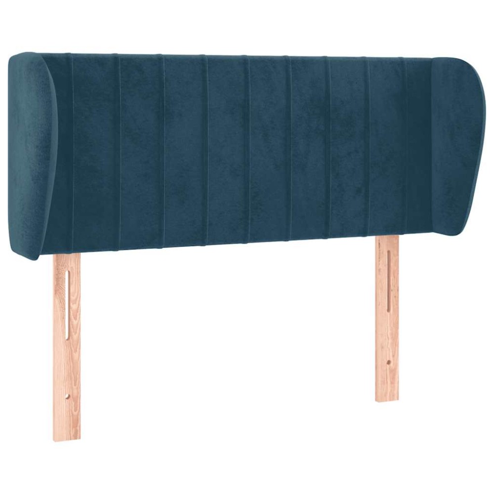 vidaXL Κεφαλάρι με Πτερύγια Σκούρο Μπλε 83x23x78/88 εκ. Βελούδινο