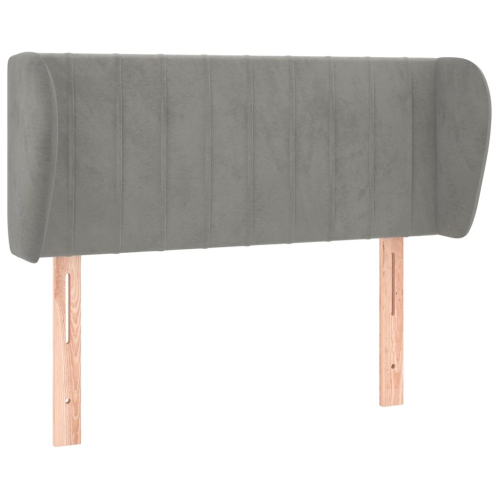 vidaXL Κεφαλάρι με Πτερύγια Ανοιχτό Γκρι 93x23x78/88 εκ. Βελούδινο