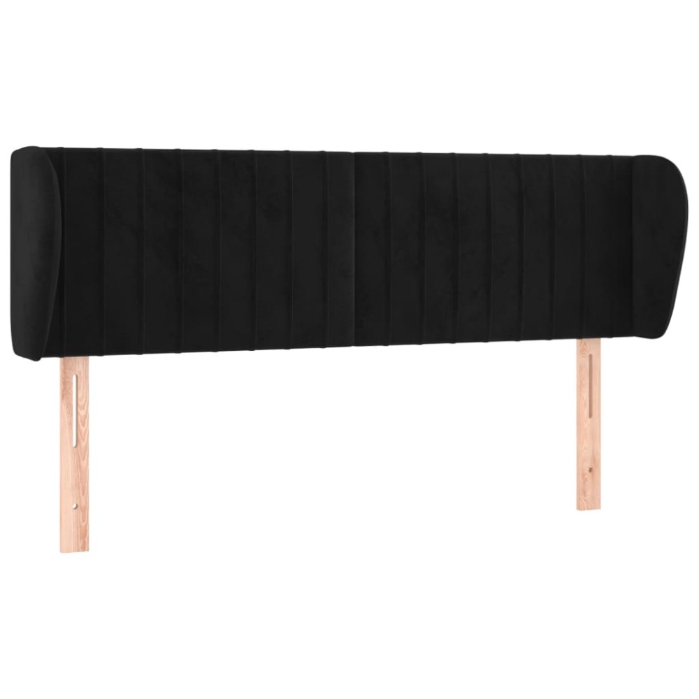 vidaXL Κεφαλάρι με Πτερύγια Μαύρο 147x23x78/88 εκ. Βελούδινο